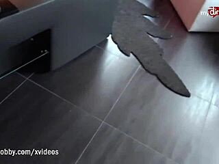 Sexy fit brunette indulges in her dirty hobby of getting fucked.