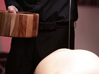 Whitney Wright gets bound naked in a hardcore fetish session, bent over oiled for doggystyle action.