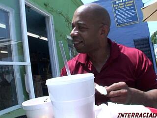 Blonde babe takes double dick in threesome