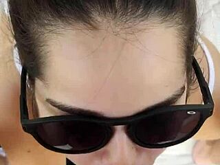 It was scorching hot at home, so Debora decided to give a deepthroat blowjob and get fucked doggy style outdoors in part 2 of the red series.