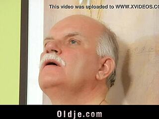 Young capricious mistress bangs her old butler with flair