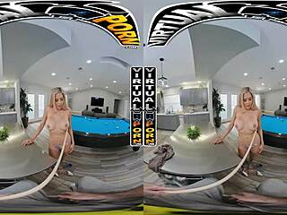 Watch Caitlin Bell dominate billiards with her big tits and latin milf charm!