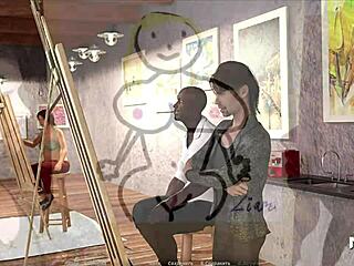 MILF Pirang Ikuti Pose Telanjang di Game Anime Nude