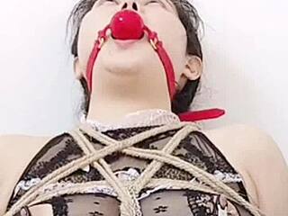 Rough bondage punishment with vibrator orgasm