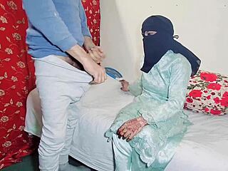 Busty Indian girlfriend enjoys intense doggystyle with dirty Hindi talk.