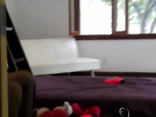 Tattooed Babe Banged Sideways in Shaved Brunette Teen Group Action