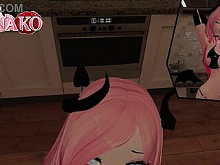 Gata Cosplay de Succubus no Halloween! Ela Posiciona Pra Te Fazer Gozar!