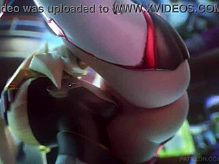 Beautiful lesbian scene with D va and Perfect ass in 3D Porn in 3D