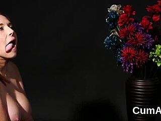 Sexy Centerfold Gets Facial Cumshot and Eats Every Drop