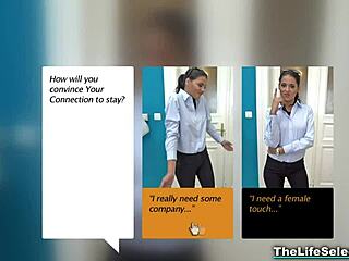 coco demal and blonde babe in pov blowjob and hardcore fucking with glasses on