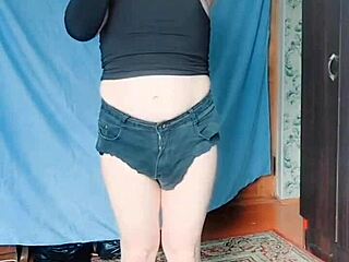 Homemade cute big butt sissy crossdresser in sexy underpants