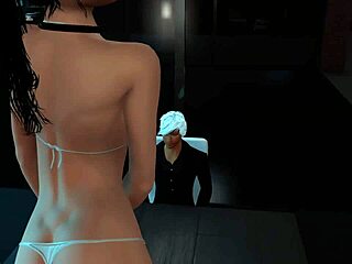 Office babe performs hardcore blowjob on small tits brunette