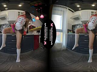 i watch angel kriss masturbate with toys in the kitchen in vr