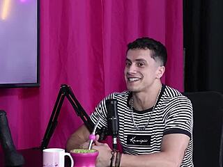 Bi guy models sheer red lingerie