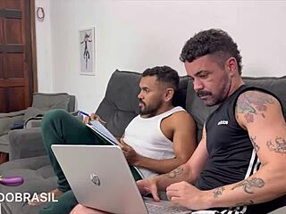 student asks, 'want to see my big ass and monster cock in action?' then dives into bareback fun with blowjob and assfucking