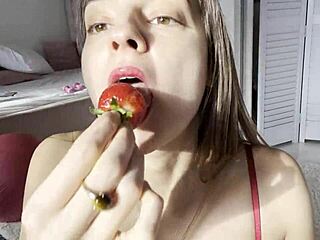 melena maria rya, russian babe, solo in hot red lingerie, hairless pussy fetish!