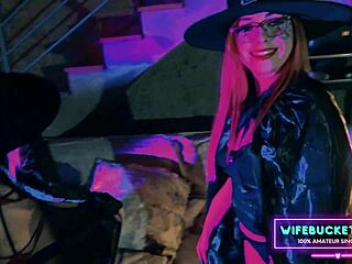 Wife And Step-Sister Surprise Me For Halloween In Homemade Threesome