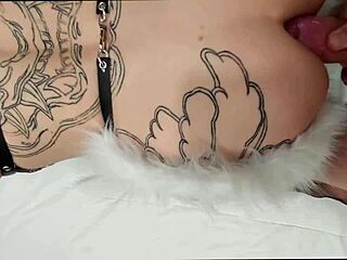 Hey, check this shemale bunny cosplay tgirl fucking like a real rabbit!