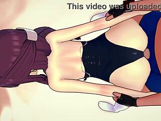 Frieren in a pink swimsuit, a hentai porn in 3D.