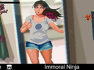 immoral ninja explores erotic oral comedy in a neutral adventure