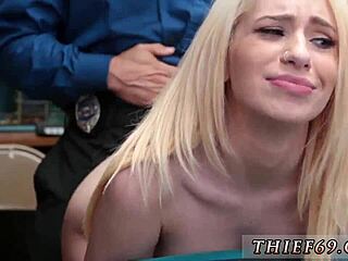 Petite Blonde Teen Seduces Nerd in Police Uniform Attempted Theft
