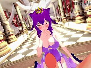 Scythach-skadi on the throne, 3D anime sex adventure from Type-Moon