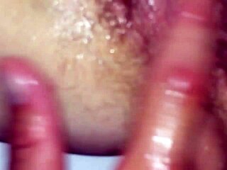 Step mom and son play with oiled fat pussy