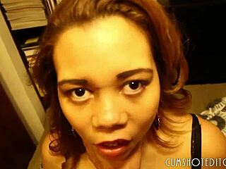 Young chubby latina slut drains cock deep.