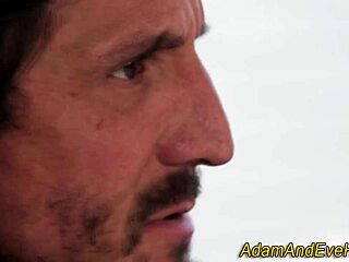 Stockings Hottie Sucking Monster Cock with Handjob and Masturbation.