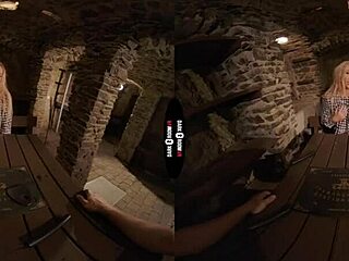 jenny rides wild in dark room vr with shaved pussy