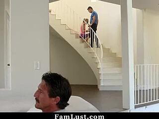 cheating housewife seduces stepson with taboo fucking while husband is away