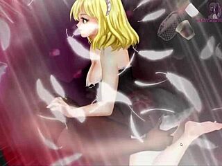 Black smith in lingerie reaches climax on sofa