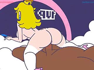 Princess Peach Takes on Big Dark Cock in Wild Ride