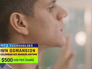 brunette getting her toes sucked at gg mansion