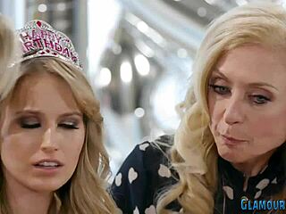 Lesbian Cougars Finger and Masturbate Teen Babe in Group.