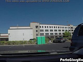 Chubby Blonde Sucks Seven Dicks Publicly