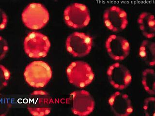 Two adorable teen lesbians finger and masturbate with toys. In a group scene.