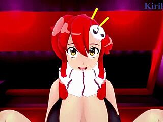 Yoko’s outfit and big boobs are tempting in this Gurren Lagann hentai.