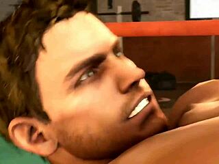 chris redfield explores muscular gay animation in this edit