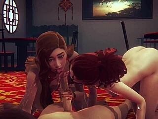 3D Animation HS2: Two Brunette Babes in HOT SEX Action for Cartoon Hentai Fans