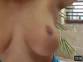 Busty Lexxi enjoys big cock deepthroat and doggystyle