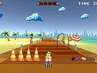 roller babe, wanna try outdoor bdsm with muscular guys in hentai game