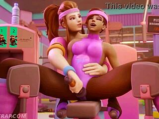 Lesbian training session in 3D anime style