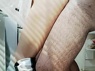 boyfriend surprises me with cucumber play while cooking lunch