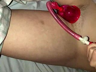 real wife pumps her swollen pussy with toys