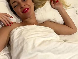 Teasing Beautiful Girl Shakes Big Cock, Cums Hard in Her Mouth