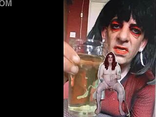 Bisexual Sissy Male Naked Exposed Swallowing Pee