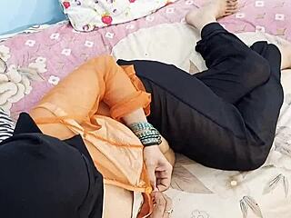 Talking dirty with Indian friend on video call, showing big tits and ass! Anal action follows.