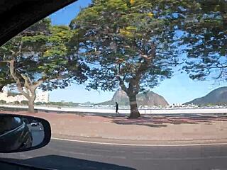 rabuda carioca evelyn sarubbi gets wild with a hot blowjob in the car at flamengo