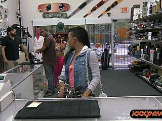 naughty ebony babe fucked by pawn keeper
